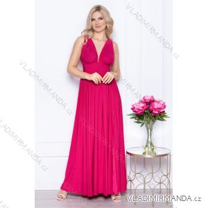 Women's Long Elegant Dress with Wide Straps (SL) FRENCH FASHION FMPEL23VELVET