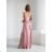 Women's Long Elegant Dress with Wide Straps (SL) FRENCH FASHION FMPEL23VELVET pink 34