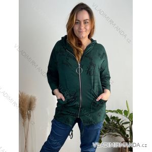 Women's Long Sleeve Weak Zip Hoodie (L/XL/2XL ONE SIZE) ITALIAN FASHION IMB22181