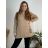 Long Sleeve Knitted Turtleneck Sweater Women Plus Size (50/52/54 ONE SIZE) ITALIAN FASHION IM424783