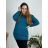 Knitted Dress a-Sweater Extended Long Sleeve Women's Plus Size (XL / 2XL ONE SIZE) ITALIAN FASHION IM4212261 Emerald xl/2xl one size