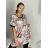 Women's Plus Size Short Sleeve Tunic (54/56 ONE SIZE) TURKISH FASHION TME249100  rose old rose