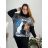 Women's Oversized Knitted Long Sleeve Sweater (S/M ONE SIZE) ITALIAN FASHION IMSN2416125 56/58 black