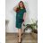 Women's short sleeve dress oversized (L-3XL) POLISH FASHION PMF22008G/DUR 40 emerald green