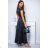 Women's Plus Size (42-46) Long Elegant Party Sleeveless Dress POLISH FASHION PPMLBF24GALABLACK//DR 38 black