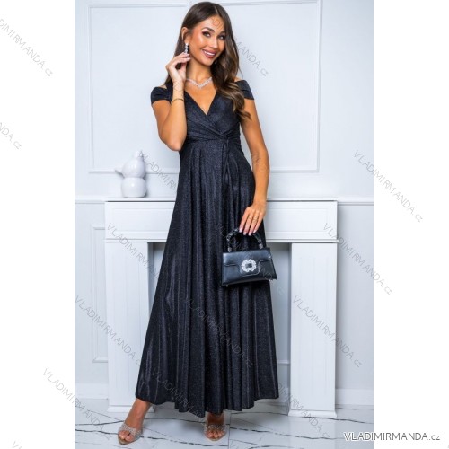 Women's Plus Size (42-46) Long Elegant Party Sleeveless Dress POLISH FASHION PPMLBF24GALABLACK//DR 38 black