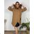 Women's Plus Size Long Sleeve Zipper Hooded Sweatshirt (XL/2XLONE SIZE) ITALIAN FASHION IMD23429 52/54 Brown