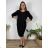 Women's short sleeve dress oversized (L-3XL) POLISH FASHION PMF20013 48 black