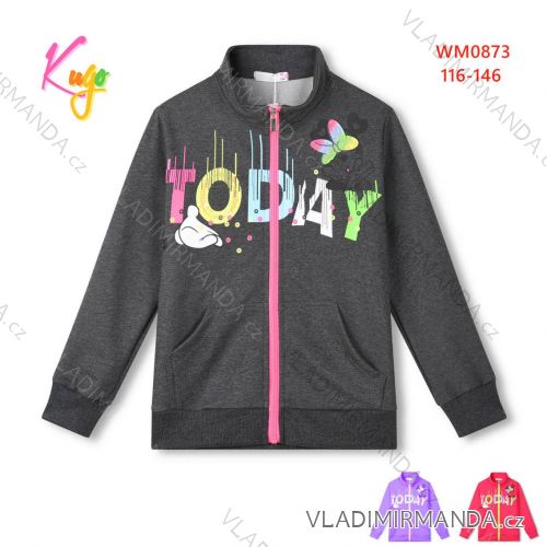 Zip-up sweatshirt long sleeve children's youth girls (116-146) KUGO FM8886