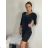 Women's short sleeve dress oversized (L-3XL) POLISH FASHION PMF20013 44 black