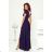 Women's Long Elegant Dress with Wide Straps (SL) FRENCH FASHION FMPEL23VELVET dark blue 38