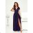 Women's Long Elegant Dress with Wide Straps (SL) FRENCH FASHION FMPEL23VELVET dark blue 38