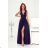 Women's Long Elegant Dress with Wide Straps (SL) FRENCH FASHION FMPEL23VELVET