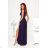 Women's Long Elegant Dress with Wide Straps (SL) FRENCH FASHION FMPEL23VELVET