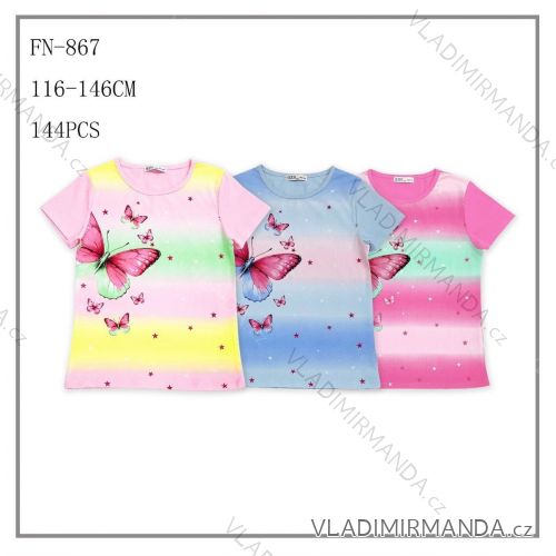 Short sleeve T-shirt for children and teenagers, girls (116-146) SEZON SEZ25FN-867