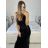 Women's Strapless Satin Long Party Dress (44/46 ONE SIZE) ITALIAN FASHION IMPSH246357XL black S/M/L