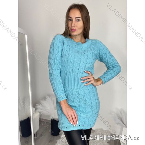 Dress with 3/4-sleeve ladies pocket (uni sl) ITALIAN Fashion IM3181746 S / M blue azure