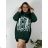 Women's Long Sleeve Hooded Sweatshirt Dress (S/M/L one size) ITALIAN FASHION IMD24202