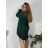 Women's Long Sleeve Hooded Sweatshirt Dress (S/M/L one size) ITALIAN FASHION IMD24202