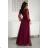 Women's Plus Size (42-46) Long Elegant Party Sleeveless Dress POLISH FASHION PMLBC24302-10/DUR 40 wine