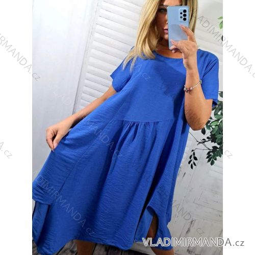 Women's Plus Size Long Warm Long Sleeve Dress (50/52/54 ONE SIZE) ITALIAN FASHION IM424636