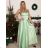 Women's long elegant social summer strapless dress (S/M ONE SIZE) ITALIAN FASHION IMPSH222935/DU -   light green -   S/M/L