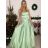 Women's long elegant social summer strapless dress (S/M ONE SIZE) ITALIAN FASHION IMPSH222935/DU -   light green -   S/M/L