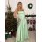 Women's long elegant social summer strapless dress (S/M ONE SIZE) ITALIAN FASHION IMPSH222935/DU -   light green -   S/M/L