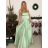 Women's long elegant social summer strapless dress (S/M ONE SIZE) ITALIAN FASHION IMPSH222935/DU -   light green -   S/M/L