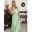 Women's long elegant social summer strapless dress (S/M ONE SIZE) ITALIAN FASHION IMPSH222935/DU -   light green -   S/M/L