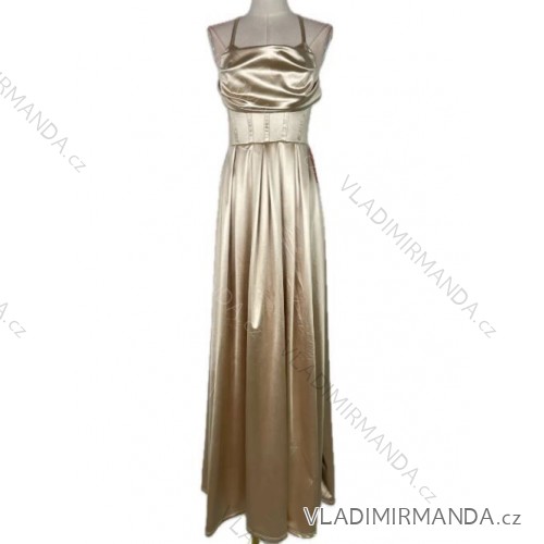 Women's Long Elegant Strapless Dress (S/M ONE SIZE) ITALIAN FASHION IMPBB24B23922 beige S/M/L