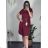 Women's short sleeve dress oversized (L-3XL) POLISH FASHION PMF20013 wine 42