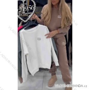 Women's long sleeve sweatshirt and sweatpants set (S/M/L ONE SIZE) ITALIAN FASHION IMWCP25033