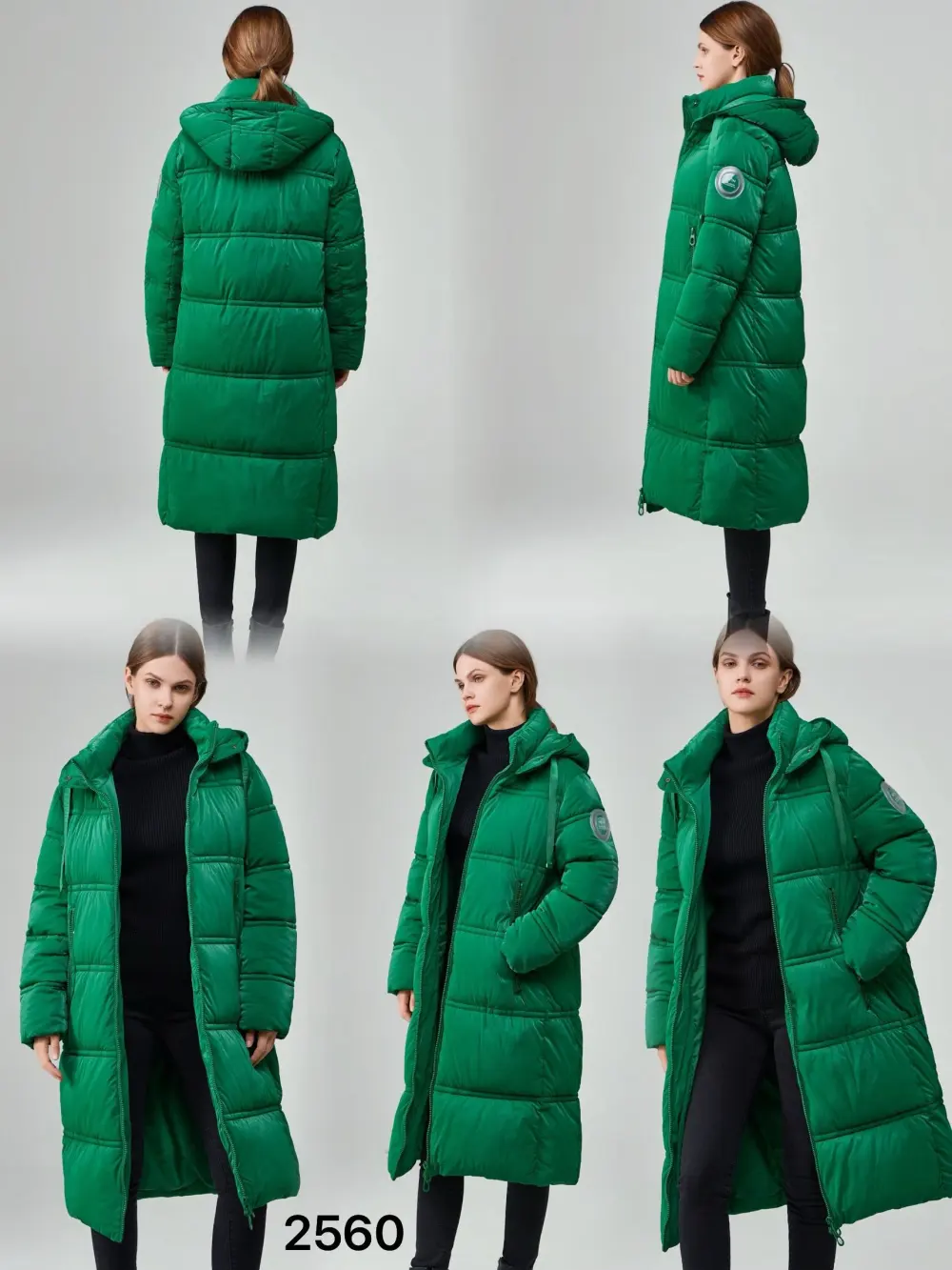 Women's Winter Hooded Long Sleeve Coat (S-2XL ONE SIZE) ITALIAN FASHION IMPNF242560 green 2XL