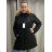 Long Sleeve Women's Winter Zipper Hooded Coat (S-3XL ONE SIZE) ITALIAN FASHION IMPNF242537 black 2XL