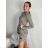 Casual Short Sleeve Dress (UNI S-L) ITALIAN FASHION IMD20328 grey S/M