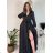 Women's Long Elegant Satin Long Sleeve Dress (S/M ONE SIZE) ITALIAN FASHION IMPBBP24O782 S / M Golden