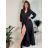 Women's Long Elegant Satin Long Sleeve Dress (S/M ONE SIZE) ITALIAN FASHION IMPBBP24O782 S / M Golden