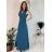 Women's elegant party long sleeve dress (S/M ONE SIZE) ITALIAN FASHION IM322282 emerald green S/M/L