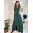 Women's elegant party long sleeve dress (S/M ONE SIZE) ITALIAN FASHION IM322282 emerald green S/M/L