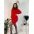 Women's warm long sleeve dress (S/M ONE SIZE) ITALIAN FASHION IMC23376 L/XL red