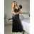 Women's elegant party long sleeve dress (S/M ONE SIZE) ITALIAN FASHION IM322282 -   black -   S / M