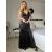 Women's elegant party long sleeve dress (S/M ONE SIZE) ITALIAN FASHION IM322282 -   black -   S / M
