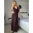 Women's Long Sleeve Knitted Turtleneck Sweater (S/M ONE SIZE) ITALIAN FASHION IM323001 -   wine -   S / M