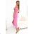 564-6 CALLIE Off-the-shoulder midi dress with neckline - candy pink color