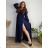 Women's strapless tulle party dress (S/M/L ONE SIZE) ITALIAN FASHION IM923001 2XL dark blue
