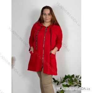 Women's Plus Size Long Sleeve Hoodie (52/54/56 ONE SIZE) ITALIAN FASHION IMD24LUISA