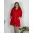 Women's Plus Size Long Sleeve Hoodie (52/54/56 ONE SIZE) ITALIAN FASHION IMD24LUISA 56/58 red