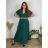 Women's short-sleeved summer shirt dress with belt (42/44/46 ONE SIZE) ITALIAN FASHION IM425036