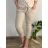 Kalhoty strečové dámské (s/m/l one size) ITALSKÁ MÓDA IM520055 48/50 beige